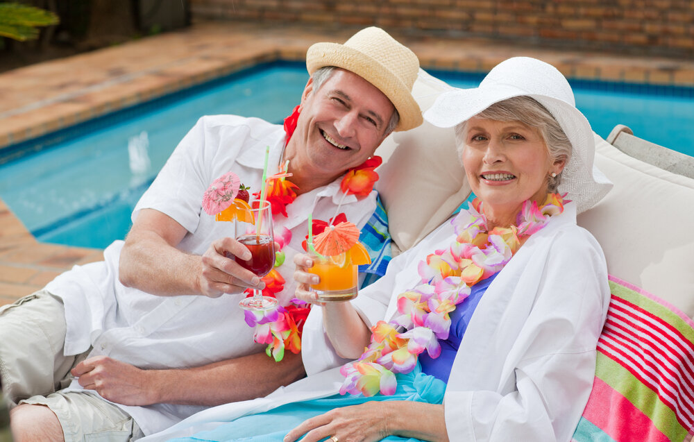 insured seniors drinking a cocktail